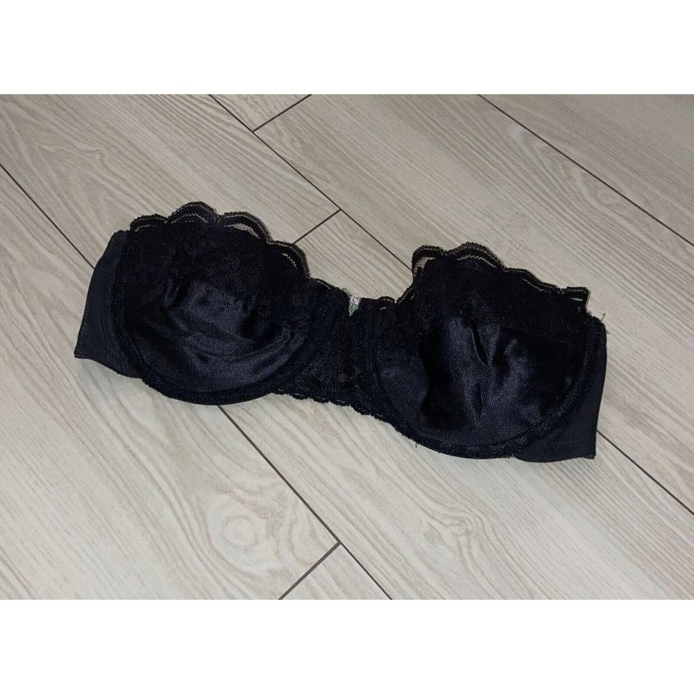 Vintage Chantilly Maidenform 7345 Strapless Bra Unlined UW Womens 34C Black